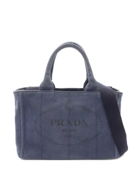 Prada Pre-Owned 2000s Canapa logo-plaque tote bag