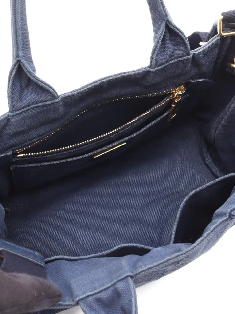 Pre-owned Prada 2000s Canapa Logo-plaque Tote Bag In Blue