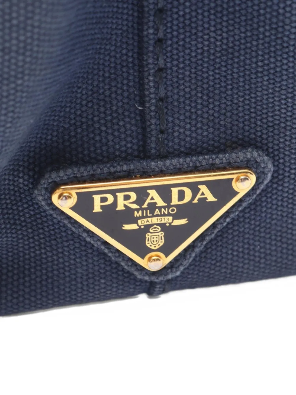 Pre-owned Prada 2000s Canapa Logo-plaque Tote Bag In Blue