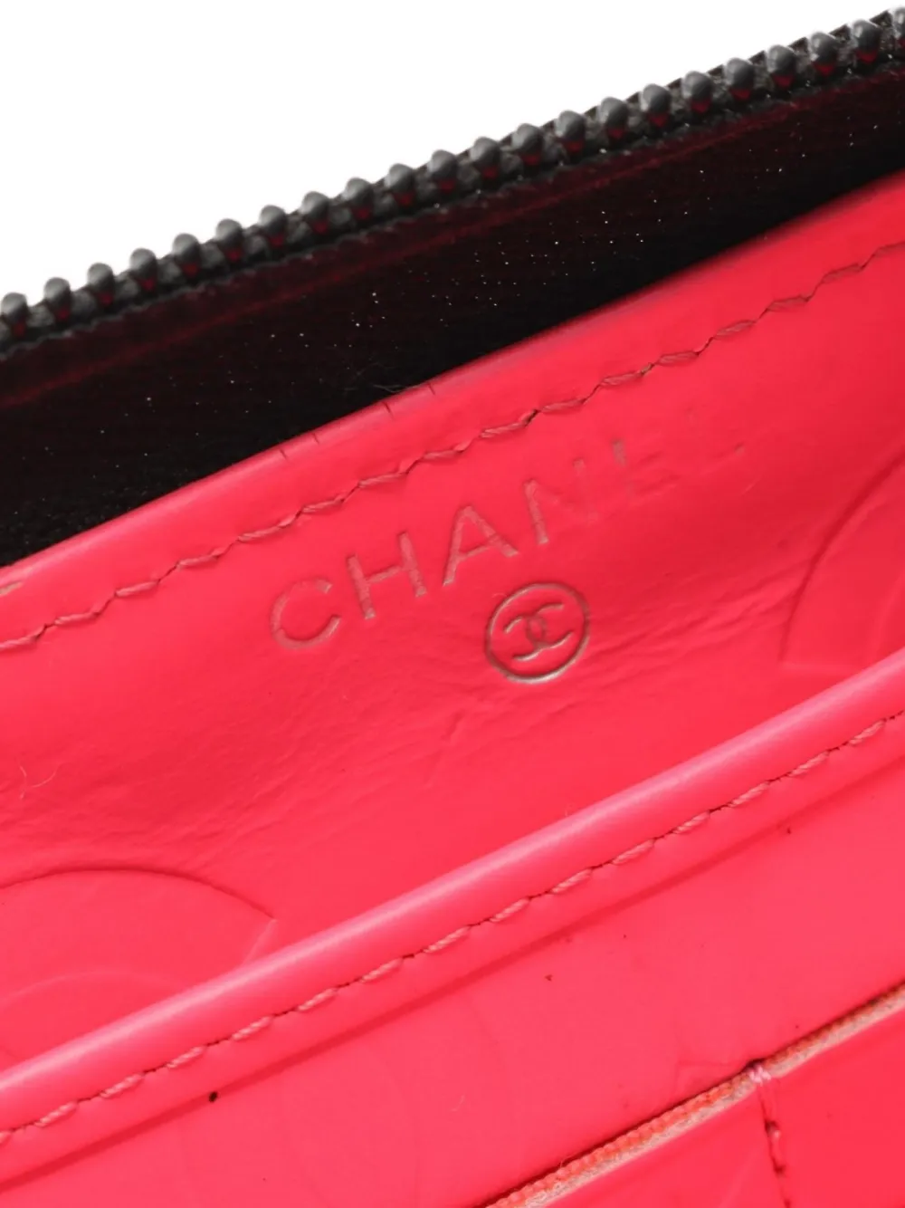 Pre-owned Chanel 2014 Quilted Cambon Line Wallet In Black
