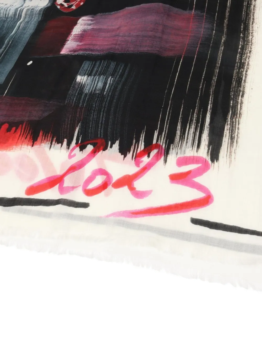 CHANEL Pre-Owned 1986-1988 abstract-print cashmere shawl | Image 2