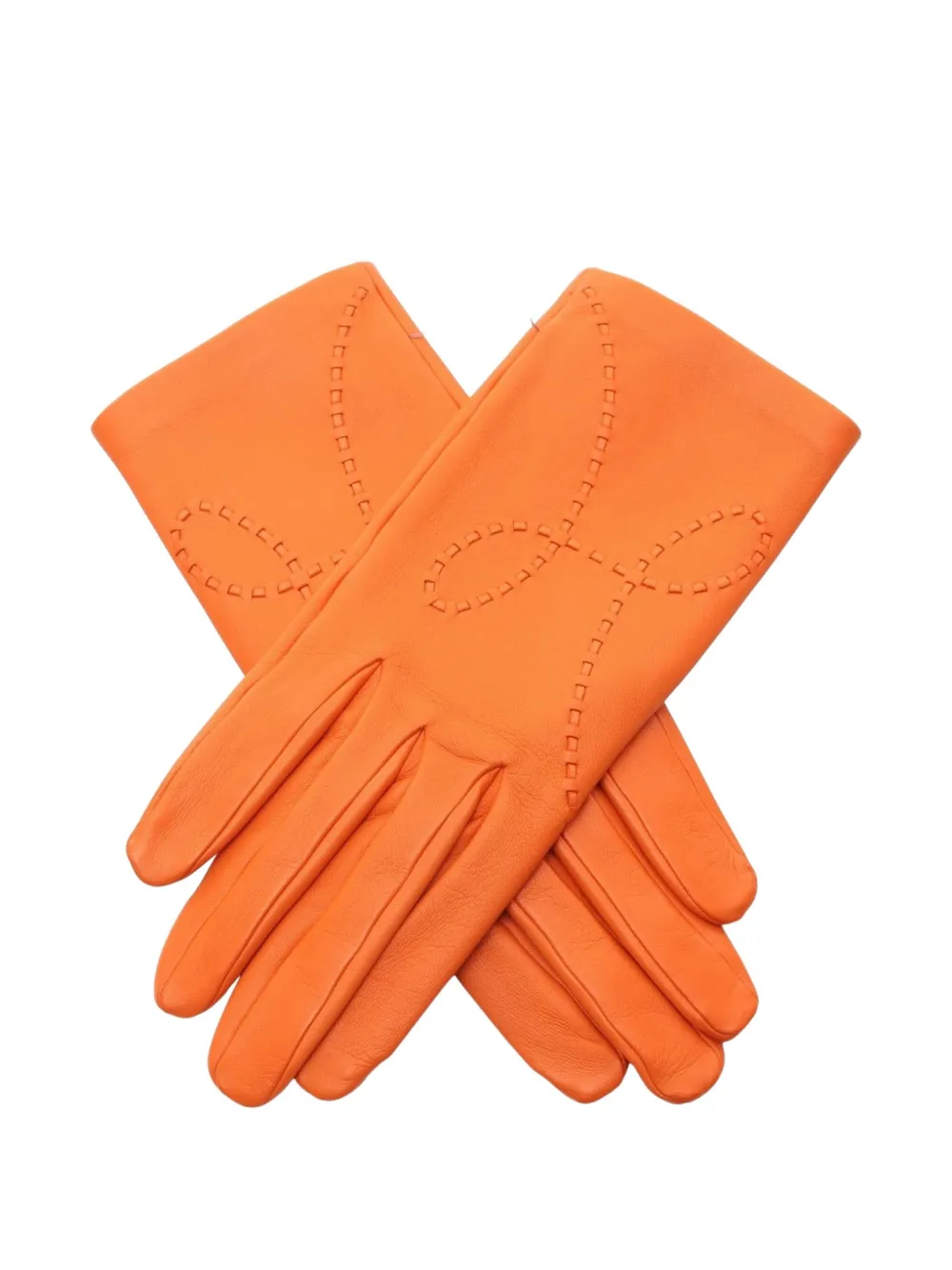Hermès Pre-Owned 2020s Lisbon lambskin gloves | Orange | Image 1