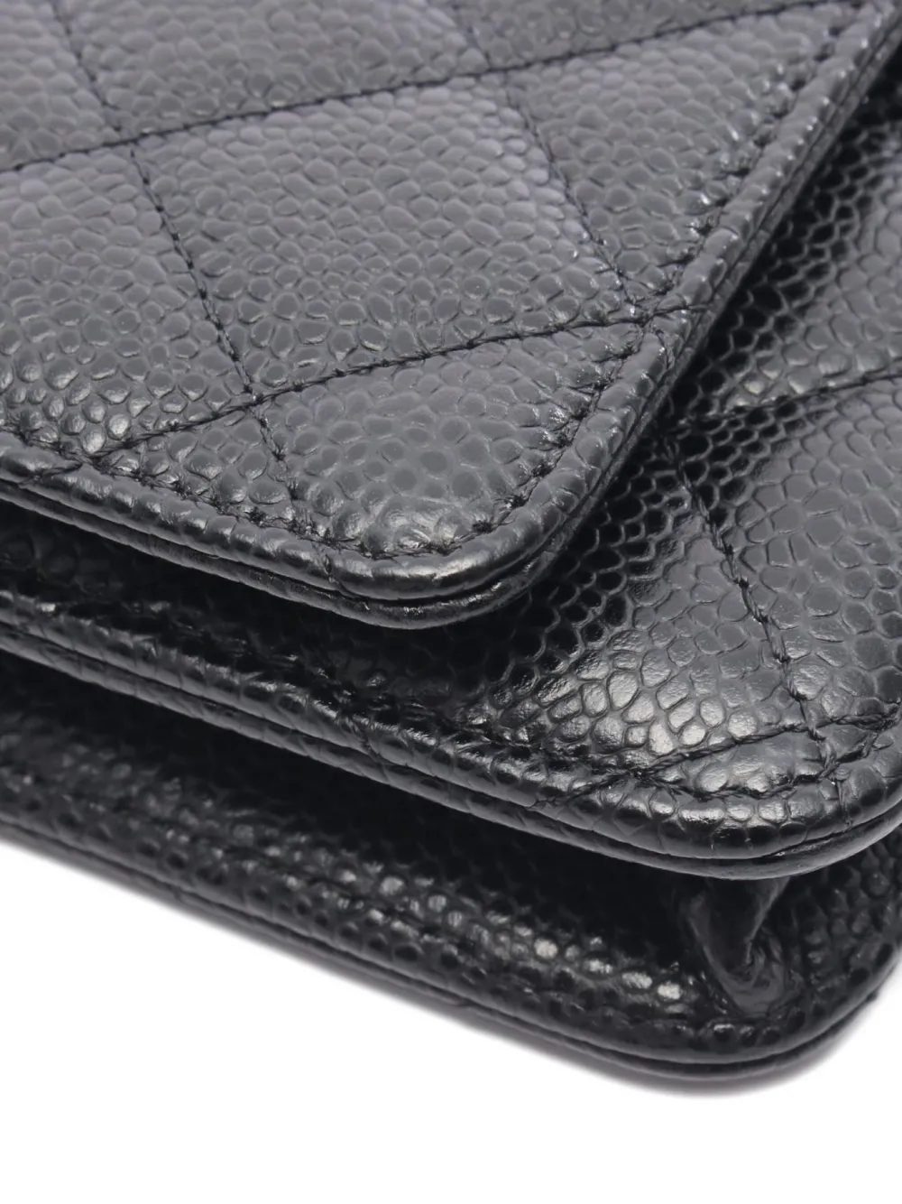 Pre-owned Chanel 2020-2021 Matelassé Chain Wallet In Black