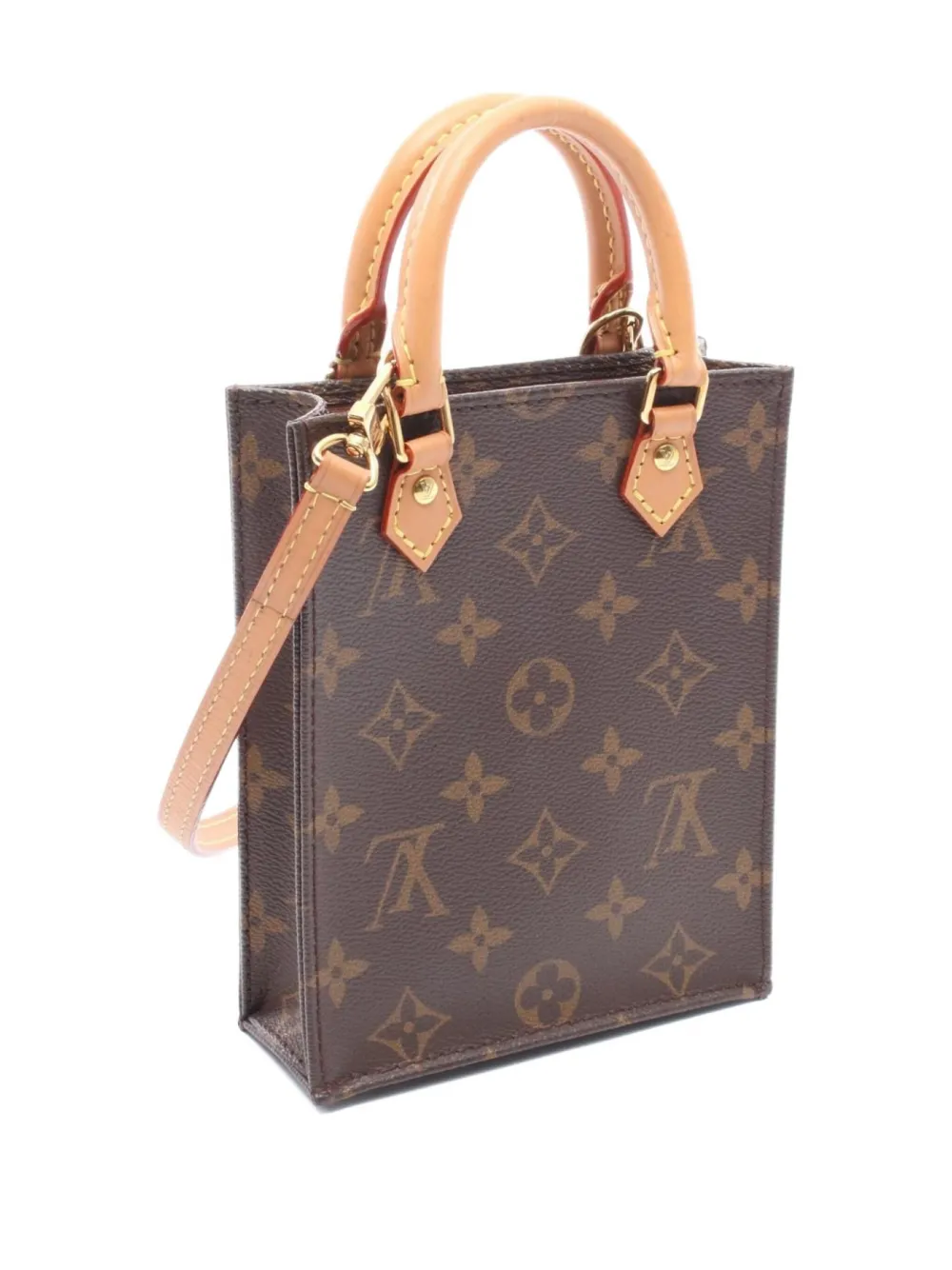 Pre-owned Louis Vuitton 2020 Sac Plat Monogram Handbag In Brown