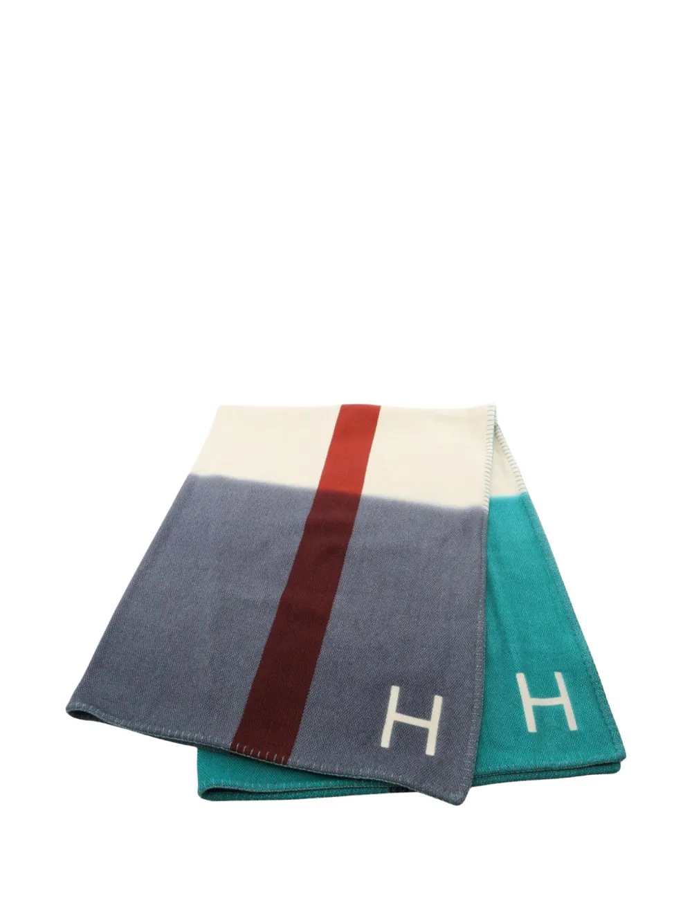 Hermès Pre-Owned 2010s H Dye ストライプ ブランケット | ブルー | Image 1