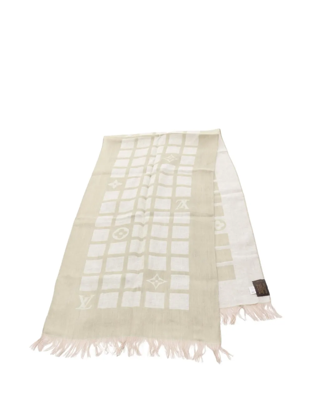 Louis Vuitton Pre-Owned 2010s monogram grid scarf | Neutrals | Image 1