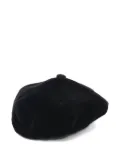 Miu Miu Pre-Owned 2010s logo-embroidered velour beret - Black