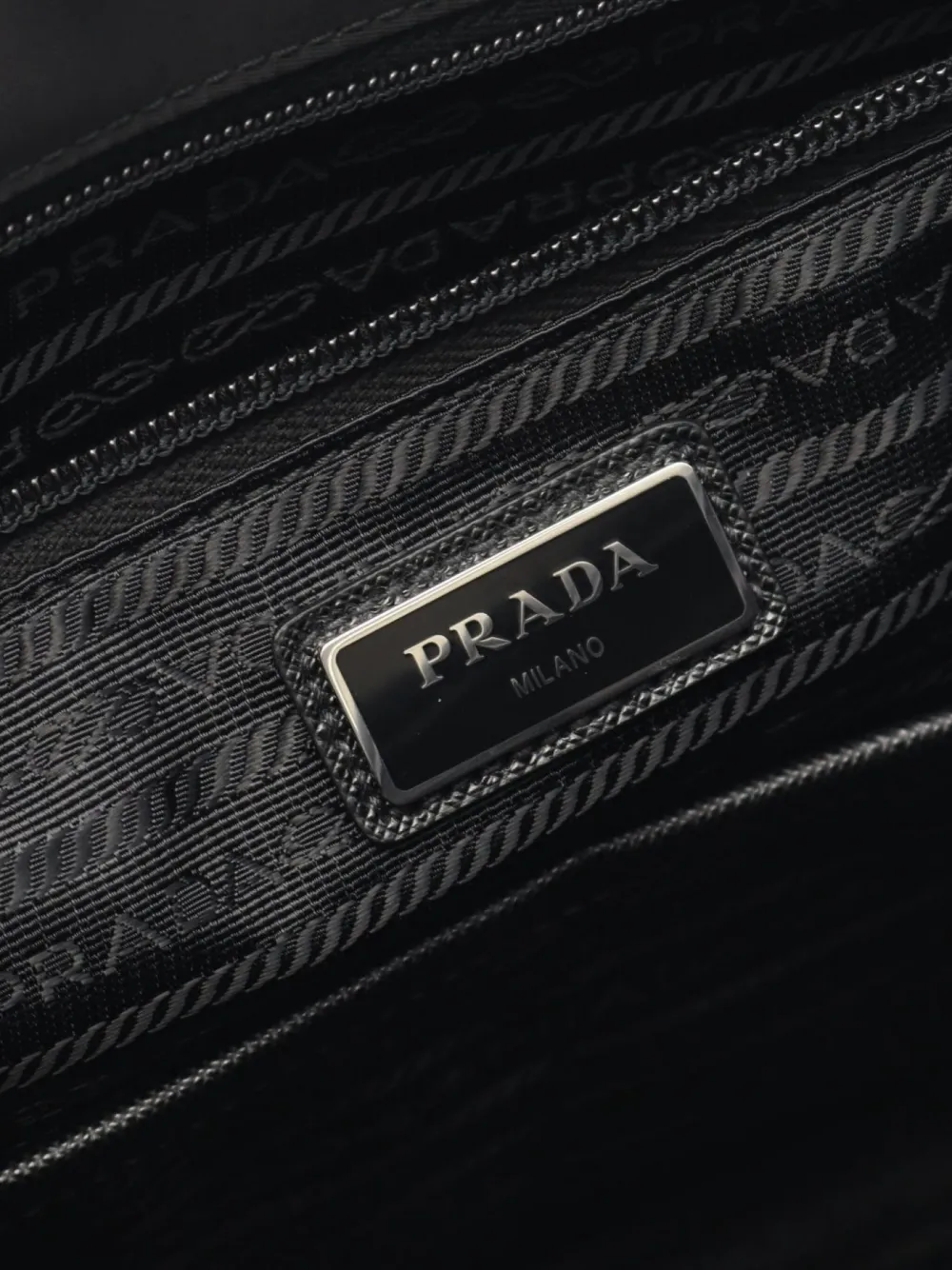Pre-owned Prada 2010s Tessuto Saffiano Leather Shoulder Bag In Black