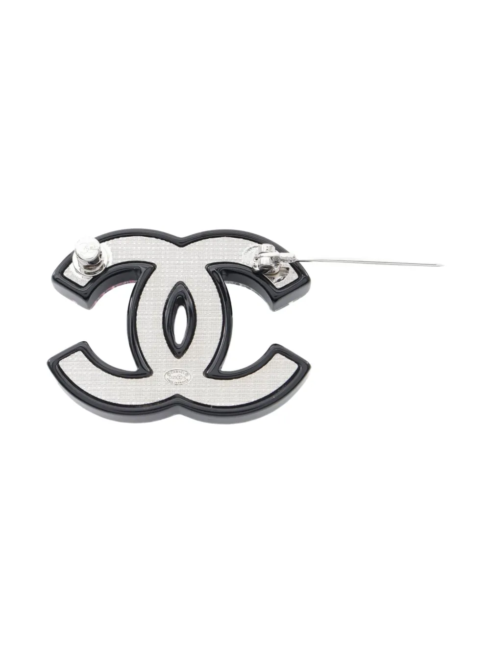 CHANEL Pre-Owned 1986-1988 rhinestone coco mark brooch | Image 2