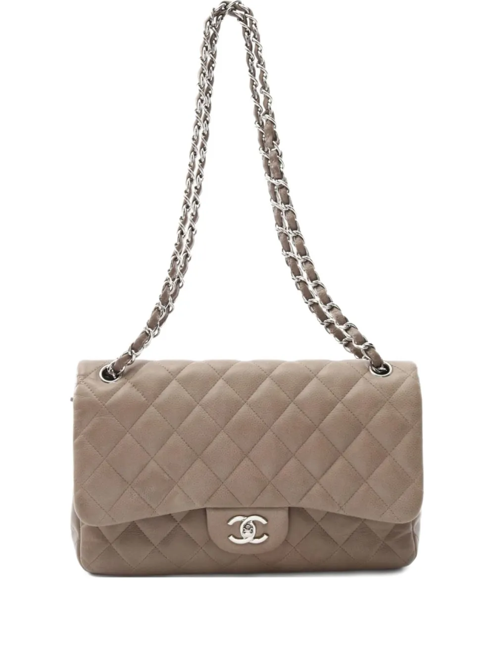 CHANEL Pre-Owned 2010-2011 ダブル フラップ ショルダーバッグ L - ブラウン CHANEL Pre-Owned 2010-2011 ダブル フラップ ショルダーバッグ L - ブラウン