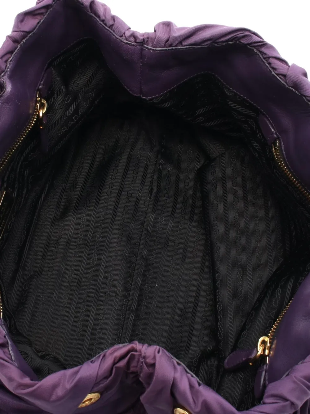 Pre-owned Prada 2000s Ruffled Handbag In Purple