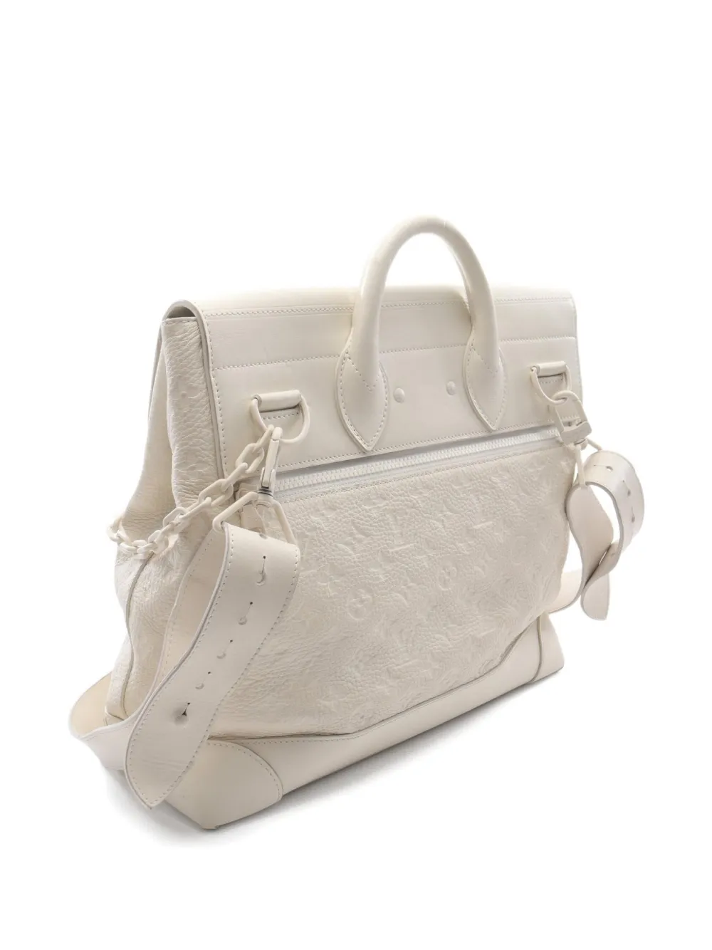 Pre-owned Louis Vuitton 2018 Steamer Pm Monogram Tote Bag In White