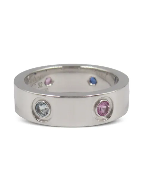 Cartier 18kt Love Weißgoldring mit Schmucksteinen