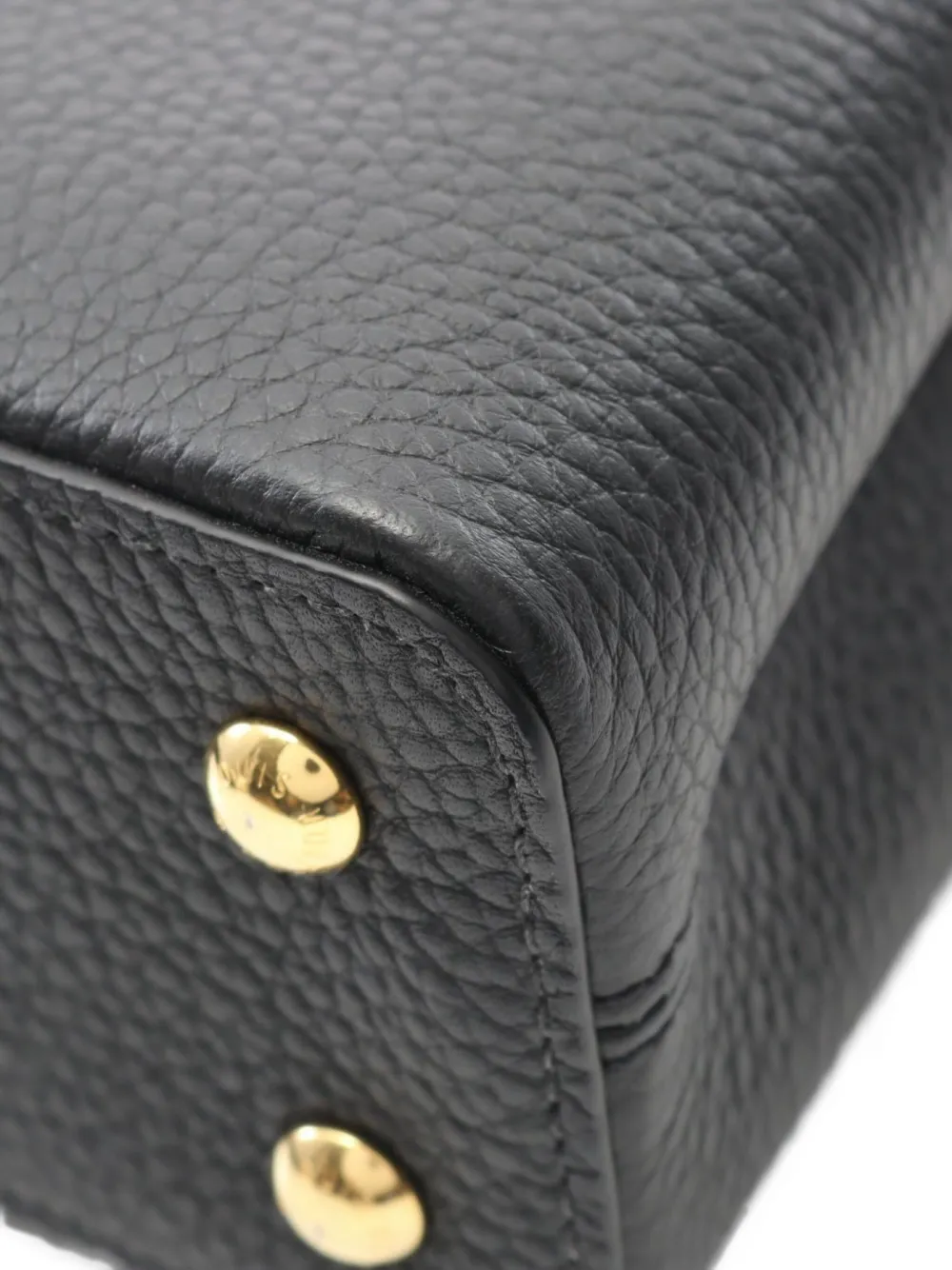 Pre-owned Louis Vuitton 2021 Mini Capucine Leather Handbag In Black
