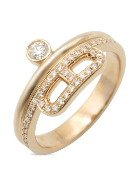 Hermès Pre-Owned 2020s 18K rose gold Chaîne d'Ancre diamond ring