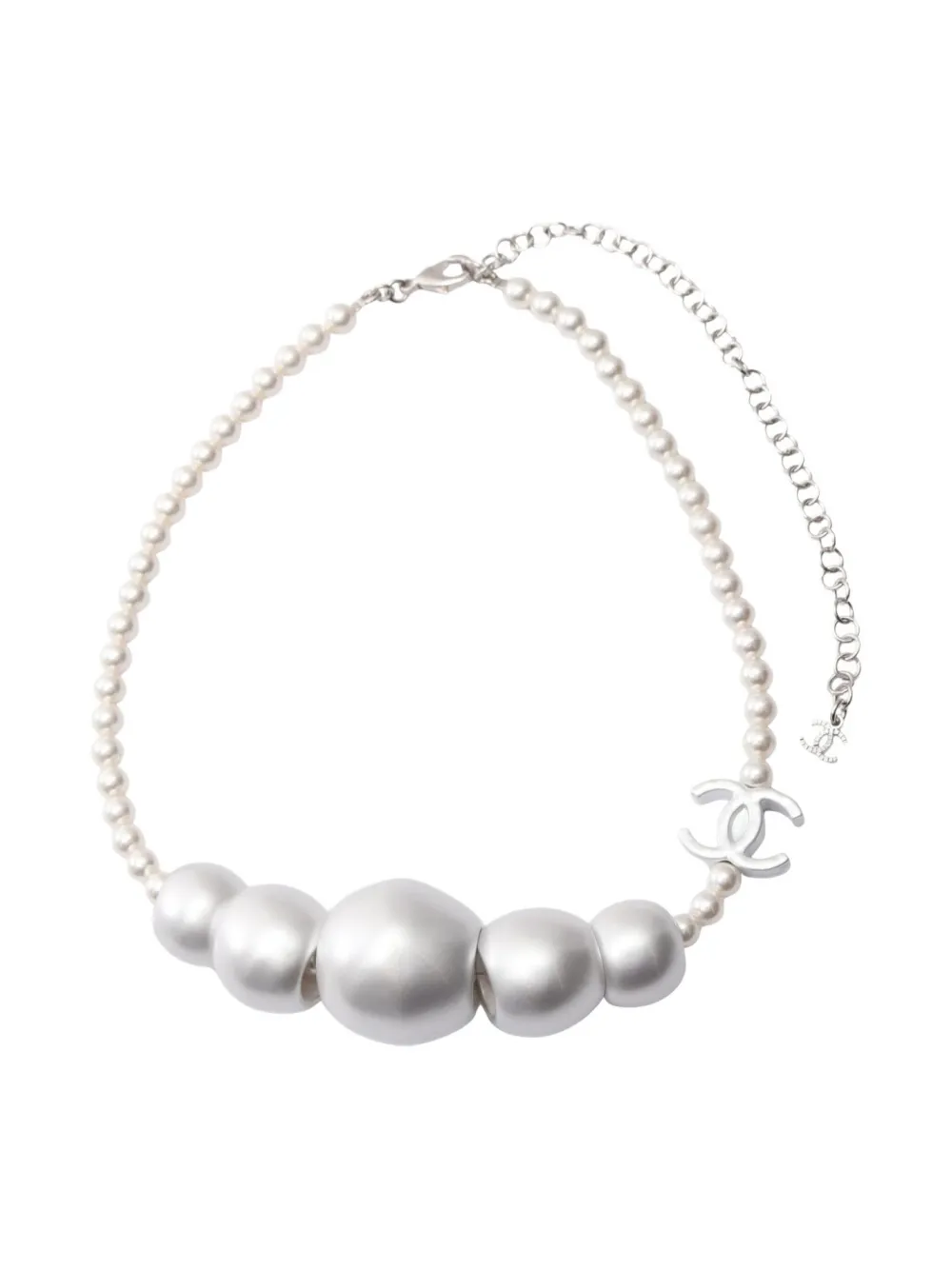 CHANEL Pre-Owned 1986-1988 faux-pearl necklace | Silver | Image 1