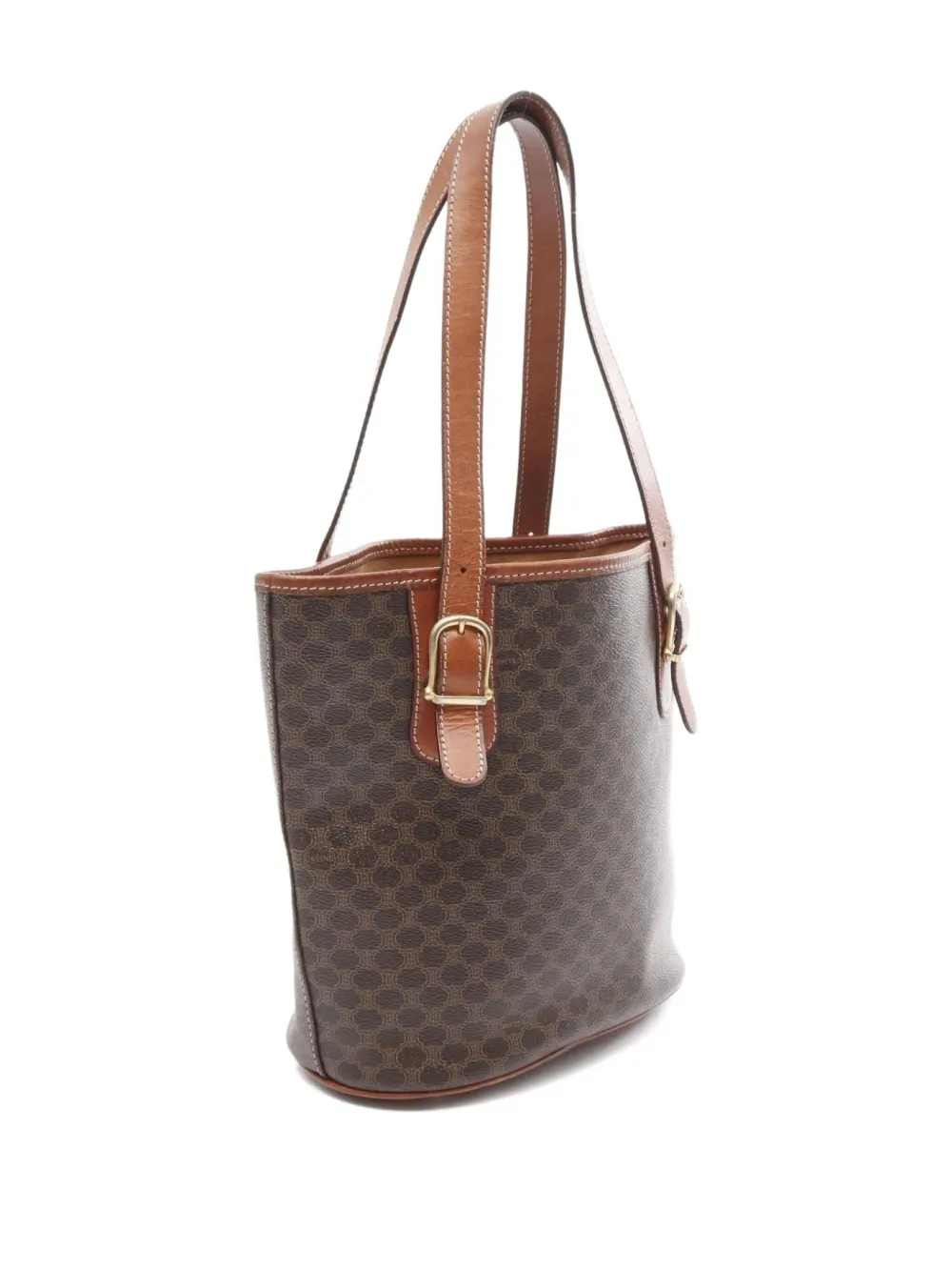 Pre-owned Celine 2000s Macadam Bucket Bag In Brown