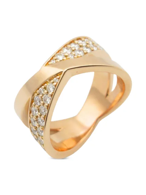 Tiffany & Co. Pre-Owned 2010 18kt Atlas X Rotgoldring mit Diamanten