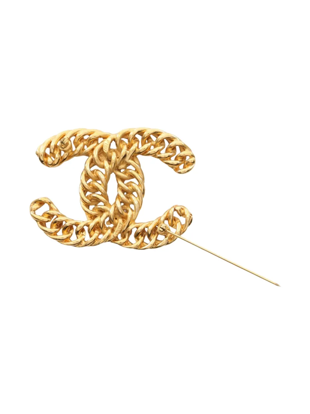 CHANEL Pre-Owned 1986-1988 Interlocking CC chain-link brooch | Image 2