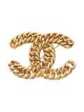 CHANEL Pre-Owned 1986-1988 Interlocking CC chain-link brooch - Gold