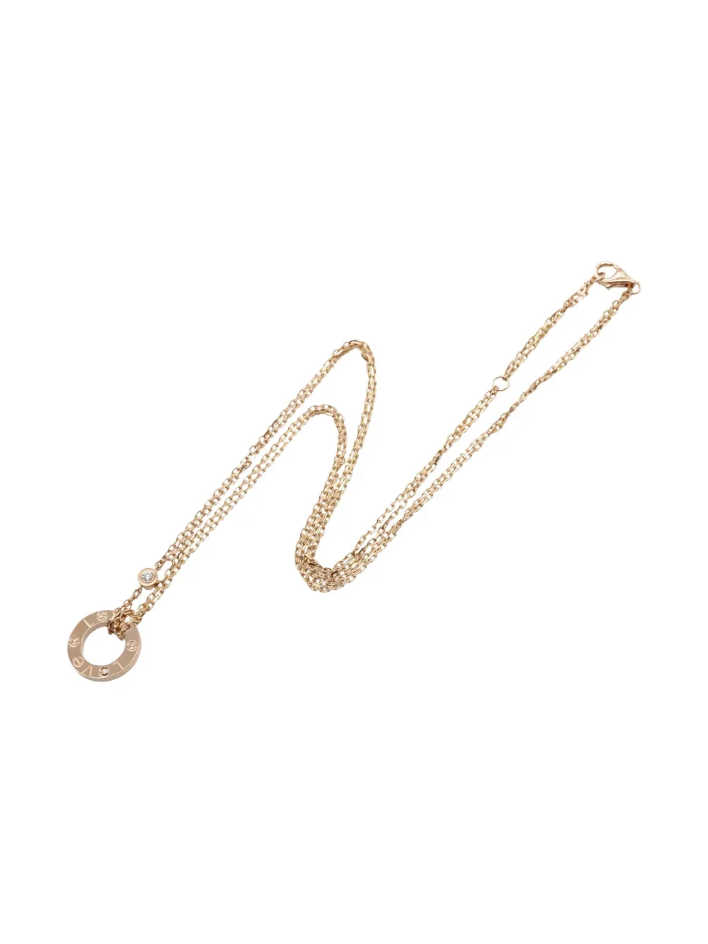 Cartier 2010s 18K rose gold Love Circle diamond necklace - ゴールドトーン Cartier 2010s 18K rose gold Love Circle diamond necklace - ゴールドトーン