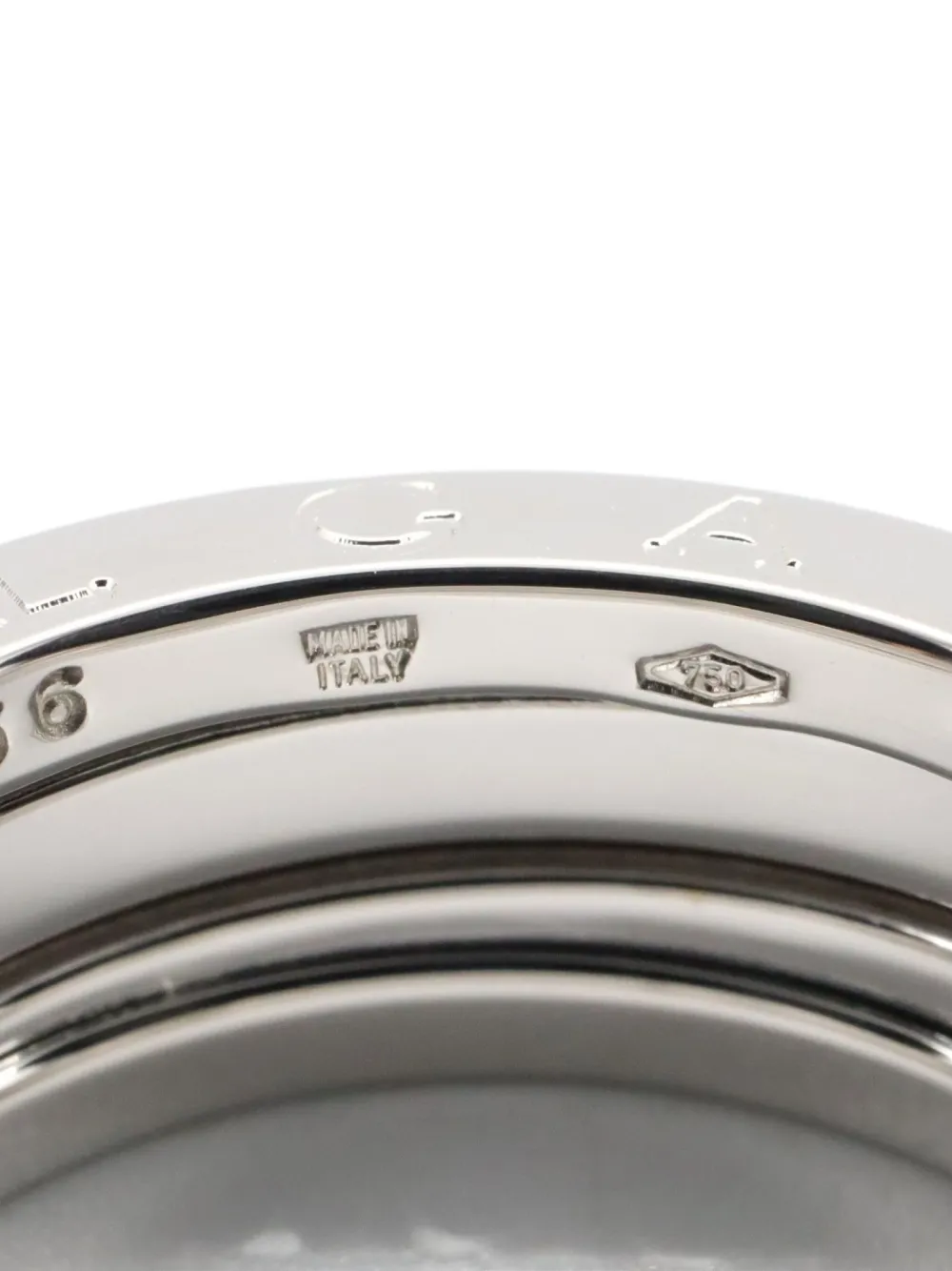 Pre-owned Bvlgari 2010s 18k White Gold B-zero1 Ring In Silver