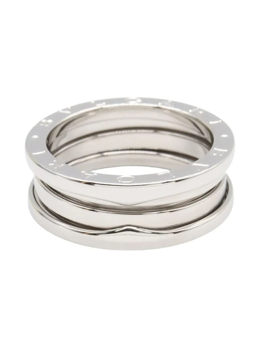 Pre-owned Bvlgari 2010s 18k White Gold B-zero1 Ring In Silver