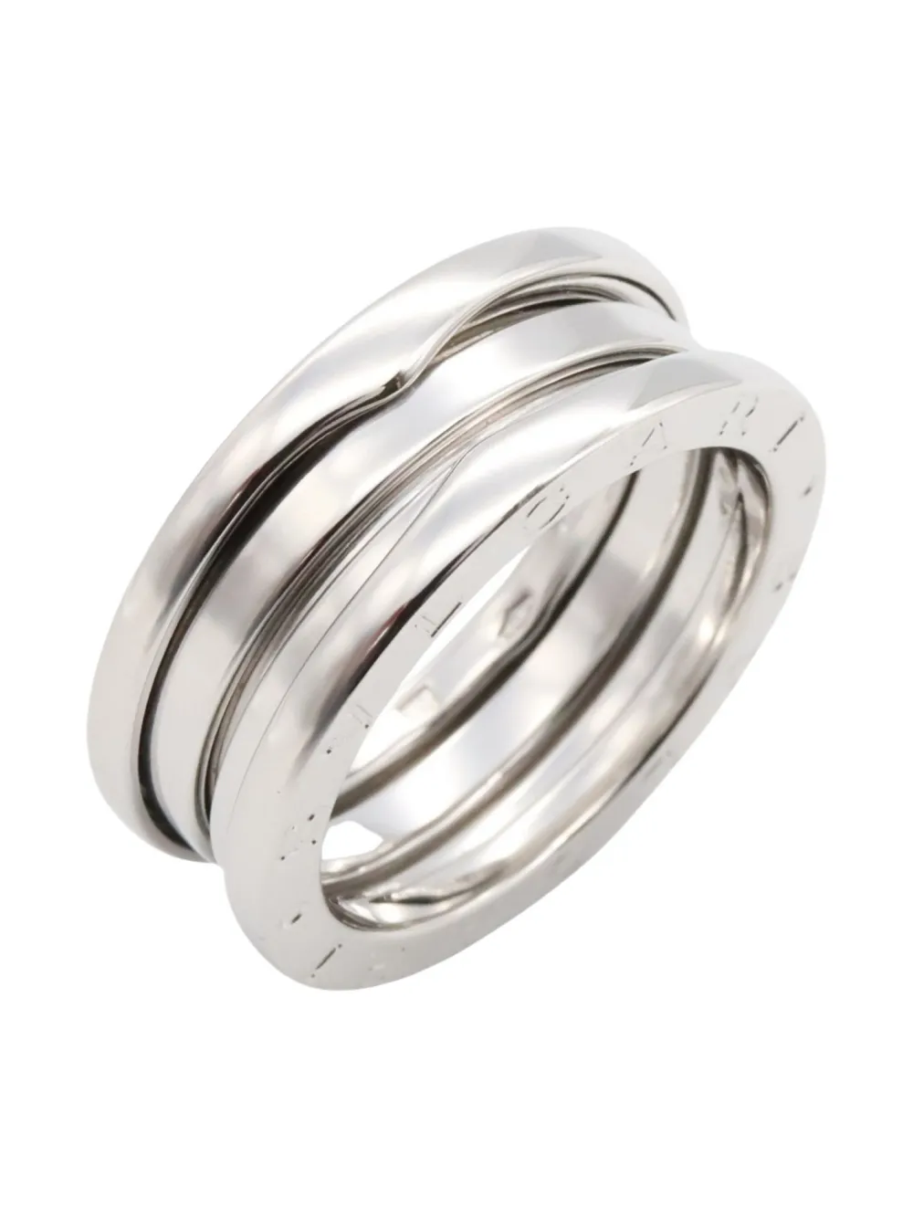 Pre-owned Bvlgari 2010s 18k White Gold B-zero1 Ring In Silver