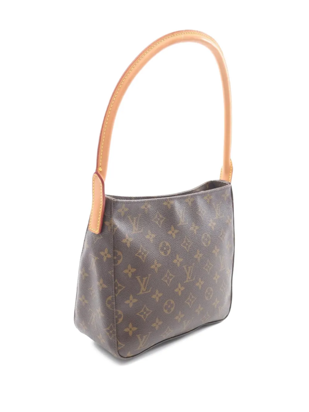 Pre-owned Louis Vuitton 2002 Looping Mm Monogram Shoulder Bag In Brown