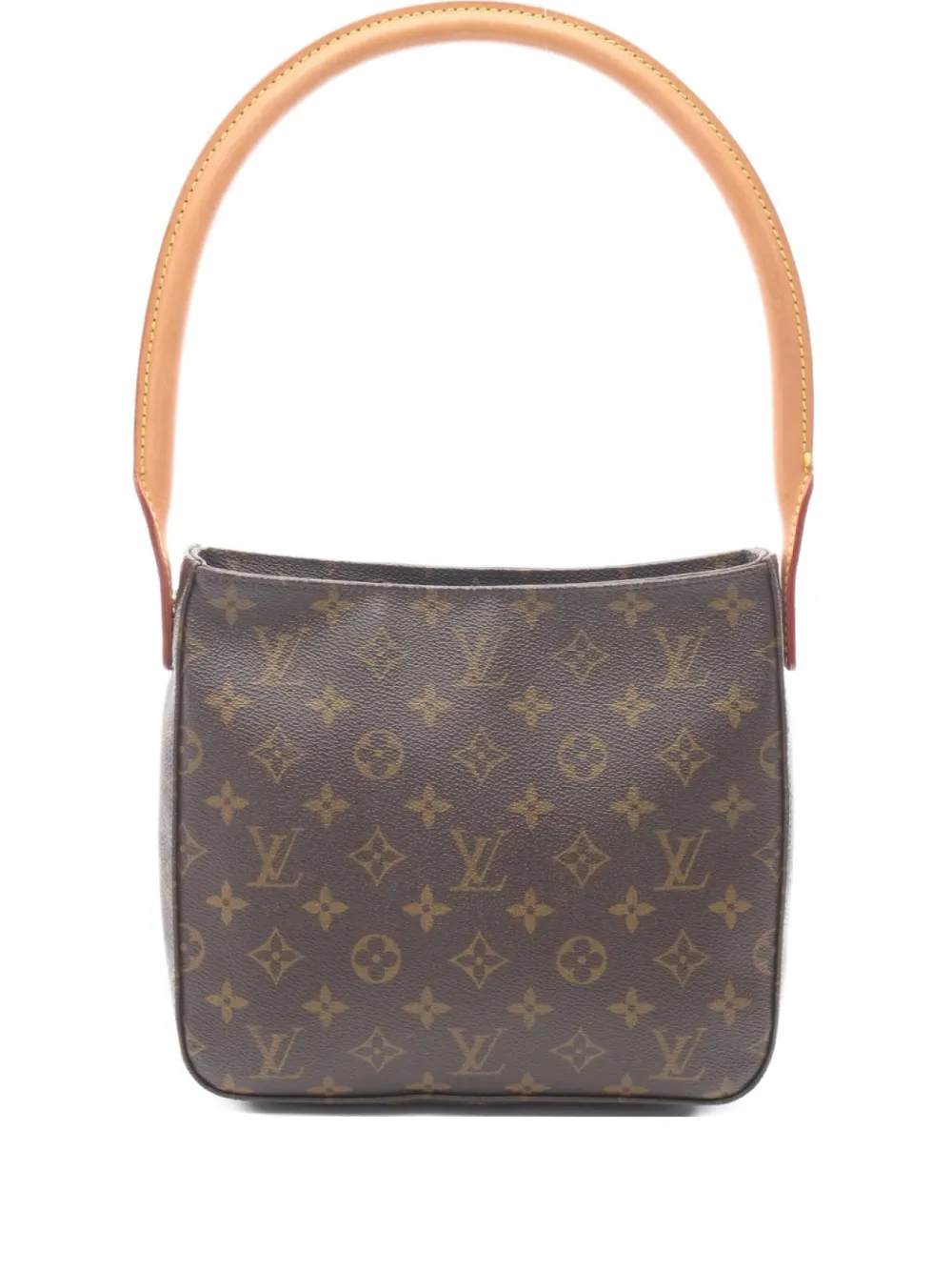 Pre-owned Louis Vuitton 2002 Looping Mm Monogram Shoulder Bag In Brown