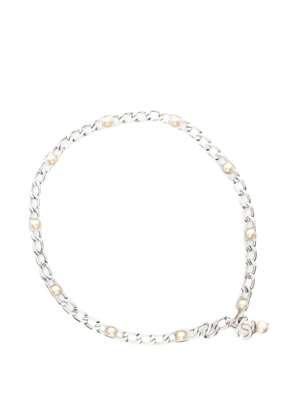 CHANEL Pre-Owned 1986-1988 chain pearl belt | Silver | Image 1
