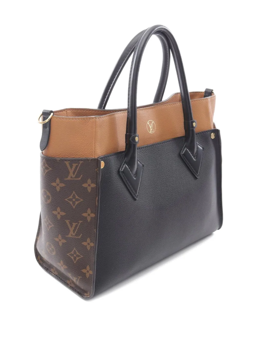 Pre-owned Louis Vuitton 2010s On My Side Mm Monogram Tote Bag In Black