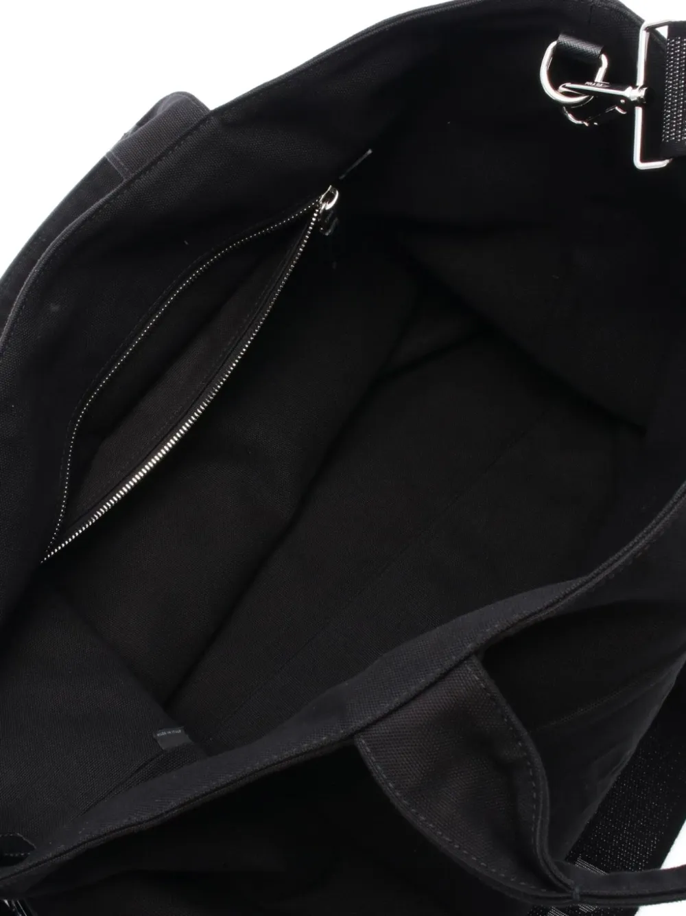 Pre-owned Prada 2010s Canapa Embossed-logo Handbag In Black
