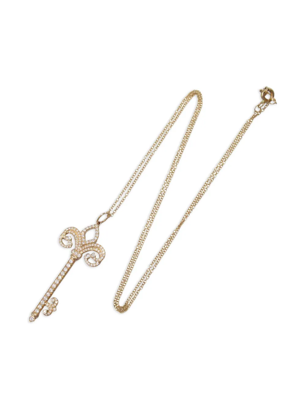 Tiffany & Co. Pre-Owned 10s 18K rose gold Fleur de Lis diamond necklace | Yellow | Image 1