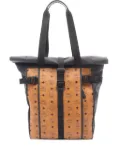 MCM Pre-Owned 2010s roll-top logo-pattern shoulder bag - Brown