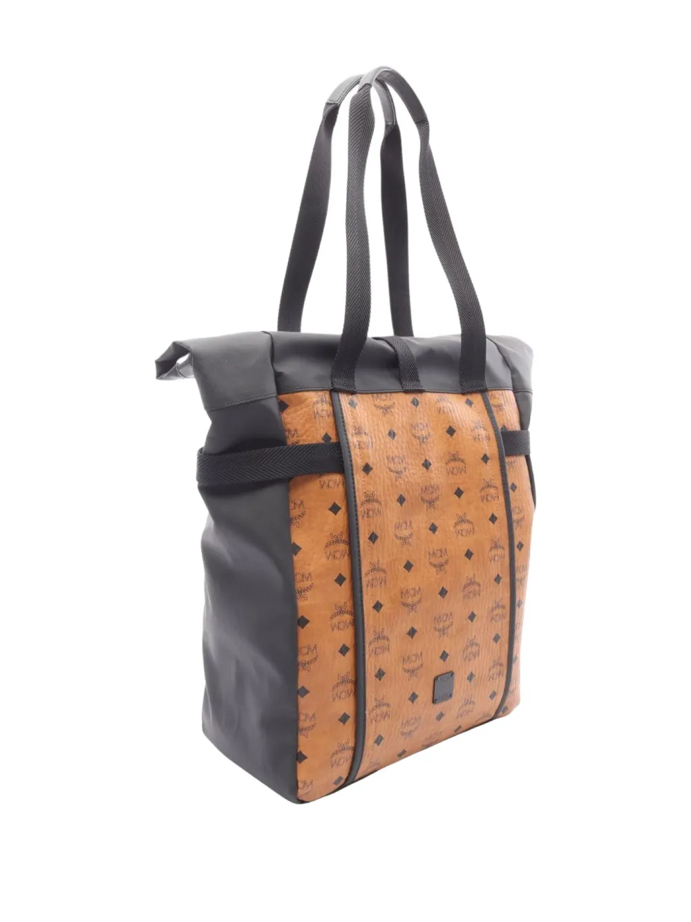 Pre-owned Mcm 2010s Roll-top Logo-pattern Shoulder Bag In Brown