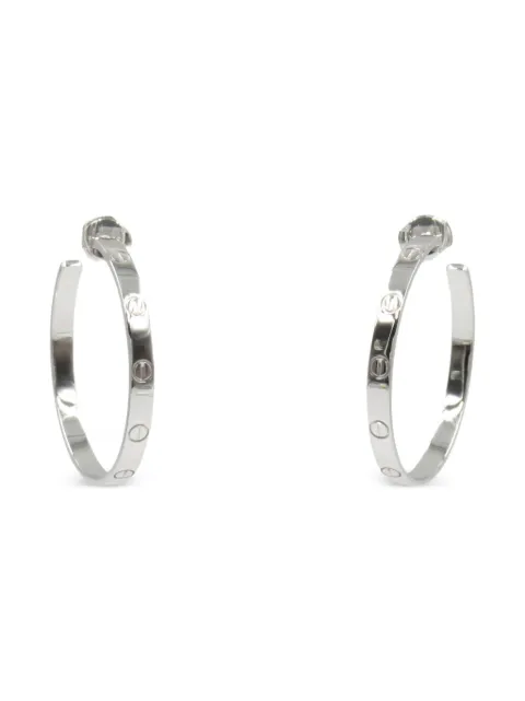 Cartier 2010s 18K white gold Love hoop earrings