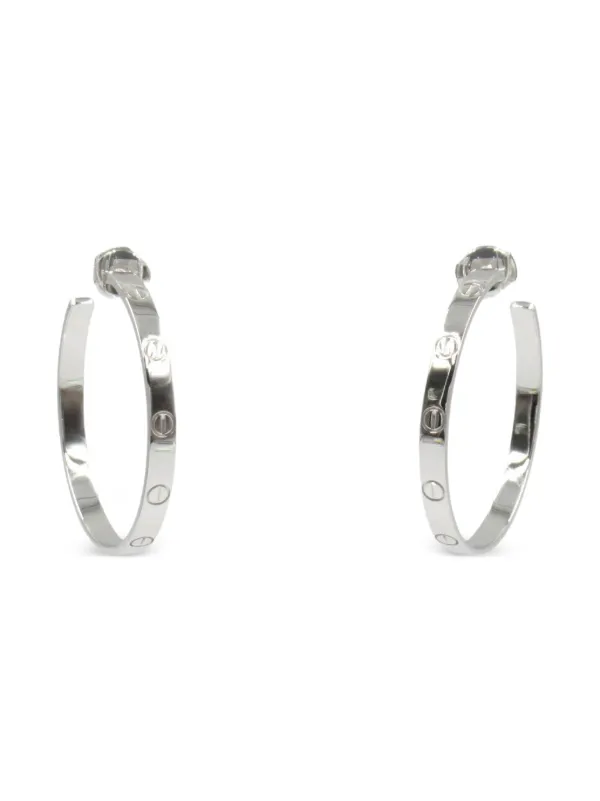 Cartier 2010s ラブ フープピアス 18Kホワイトゴールド | シルバー 