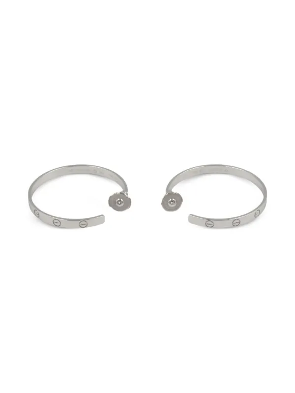 Cartier 2010s ラブ フープピアス 18Kホワイトゴールド | シルバー 