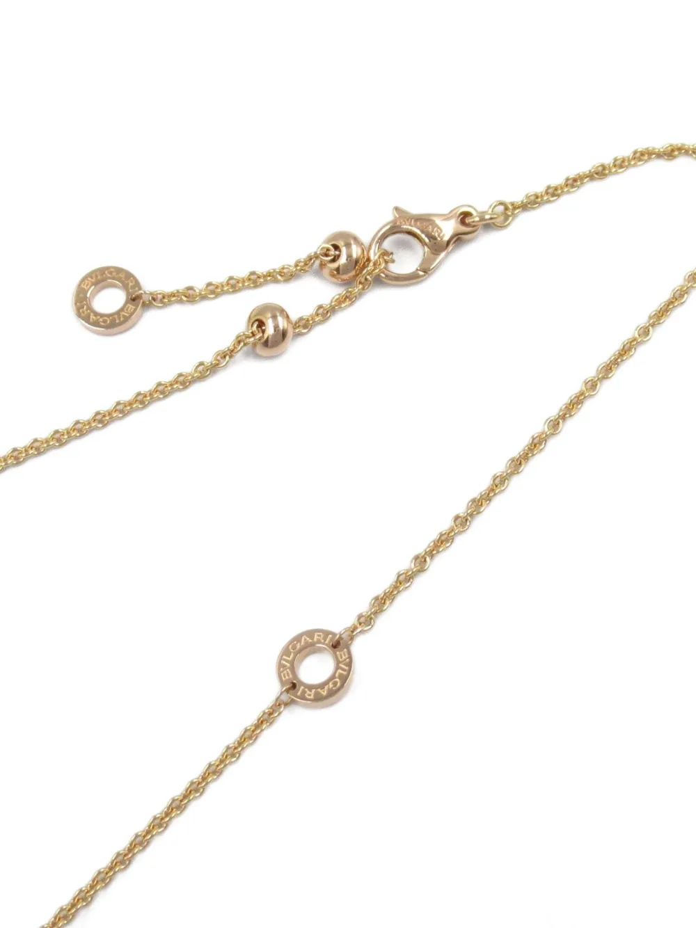 Pre-owned Bvlgari 2010s 18k Rose Gold B.zero1 Diamond Necklace In Pink