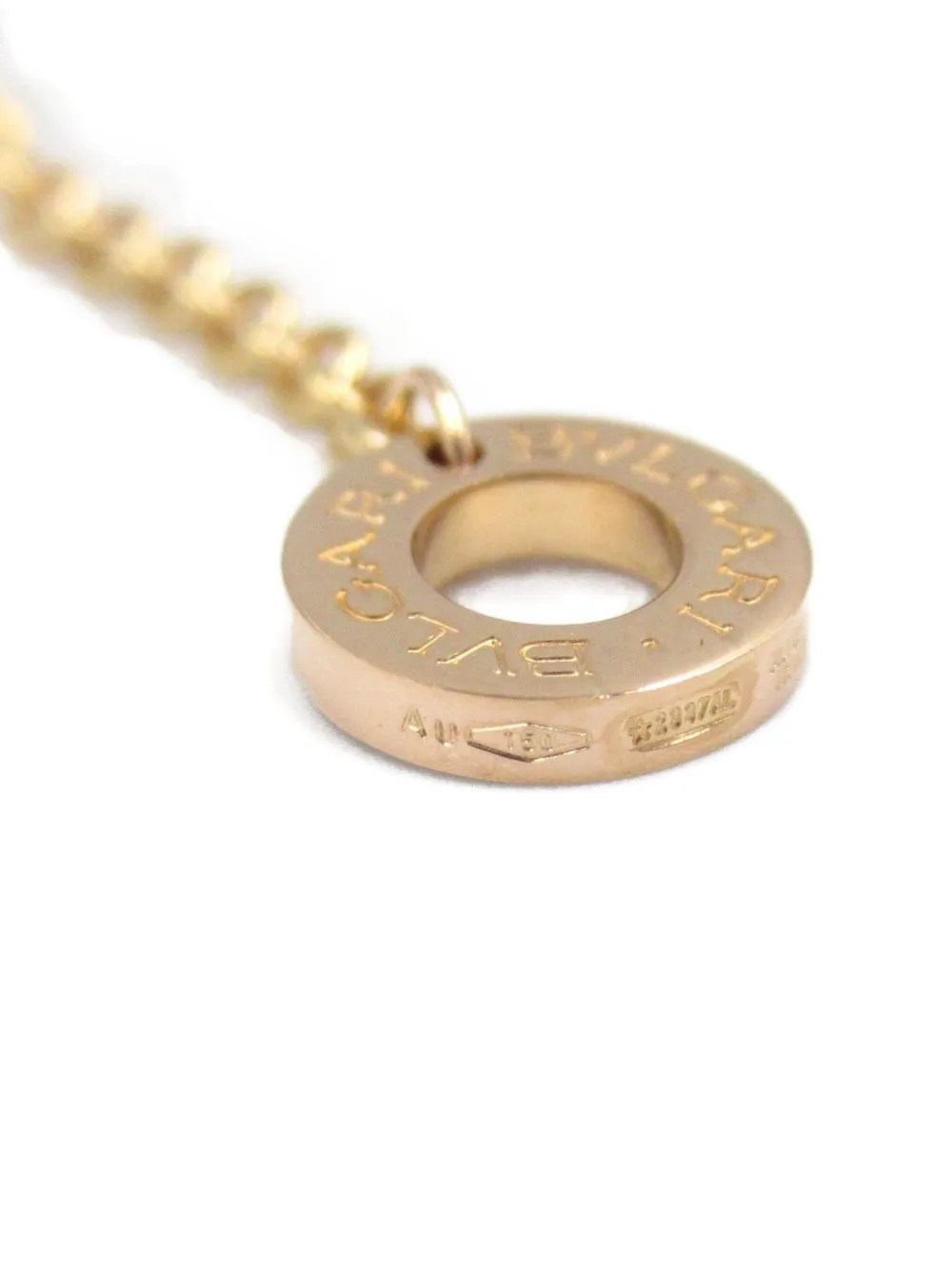 Pre-owned Bvlgari 2010s 18k Rose Gold B.zero1 Diamond Necklace In Pink