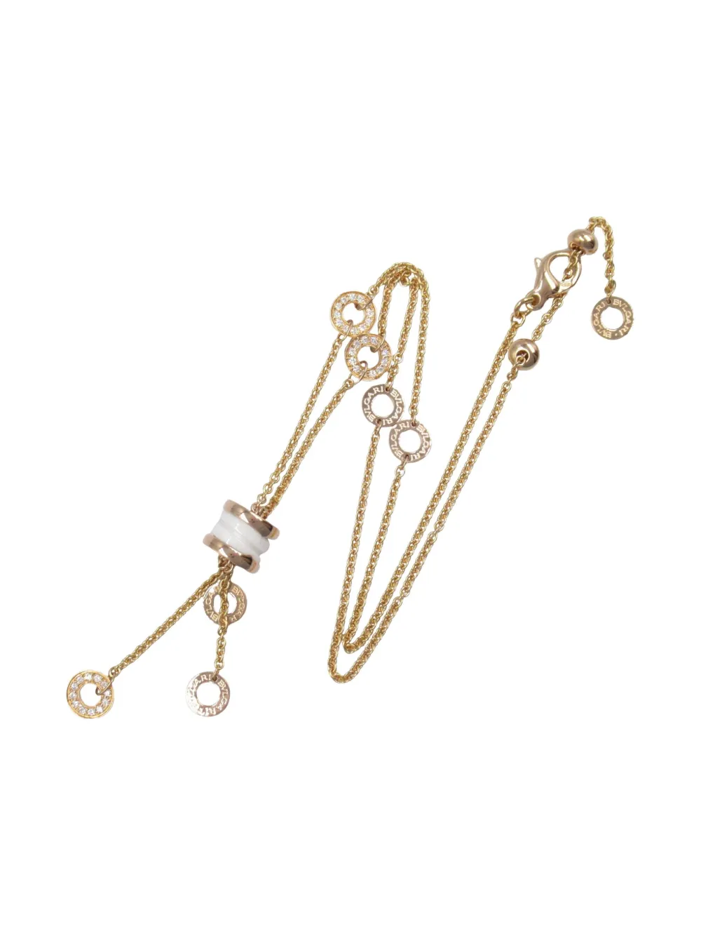 Bvlgari Pre-Owned 2010s 18K rose gold B.zero1 diamond necklace | Image 2