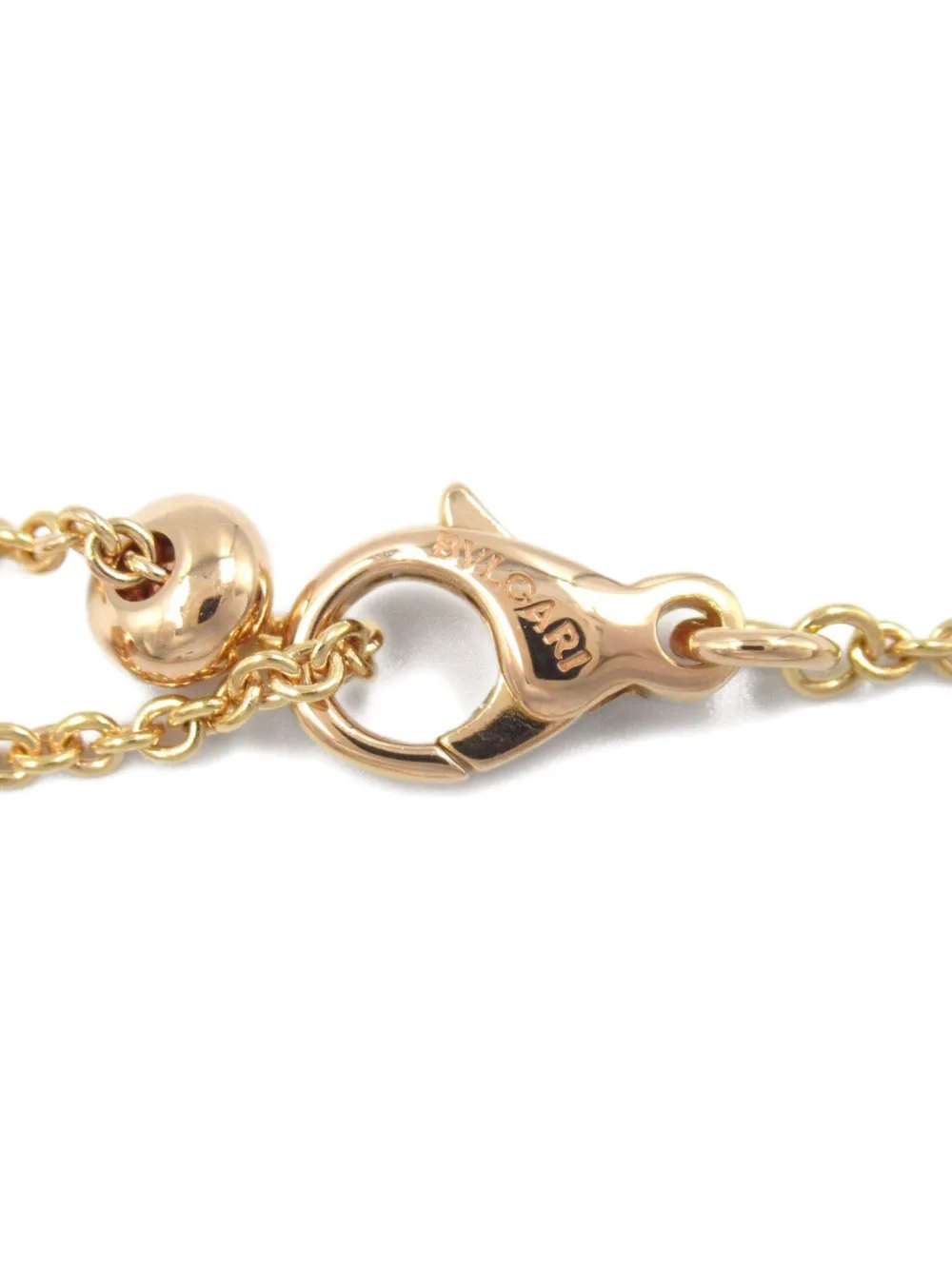 Pre-owned Bvlgari 2010s 18k Rose Gold B.zero1 Diamond Necklace In Pink