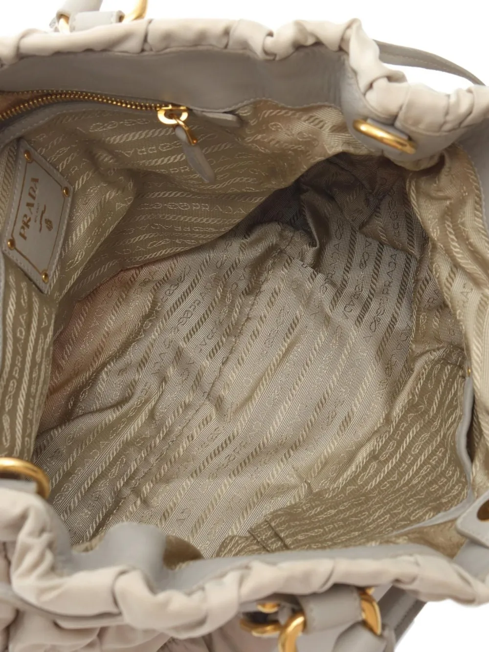 Pre-owned Prada 2000s Tessuto Gaufre Handbag In Neutral