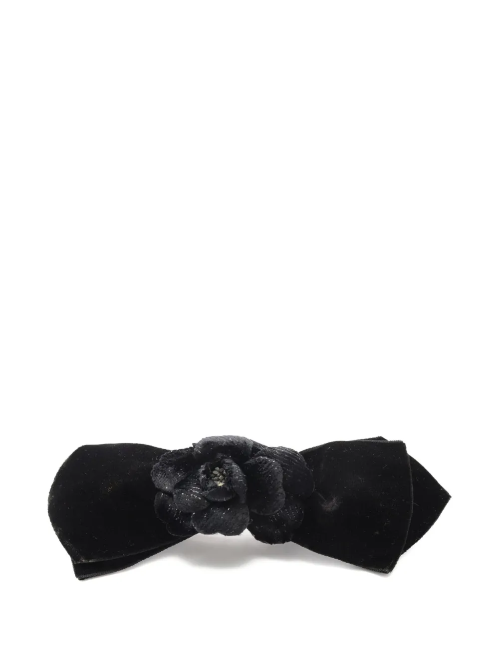 CHANEL Pre-Owned 1986-1988 camellia ribbon barrette | Black | Image 1
