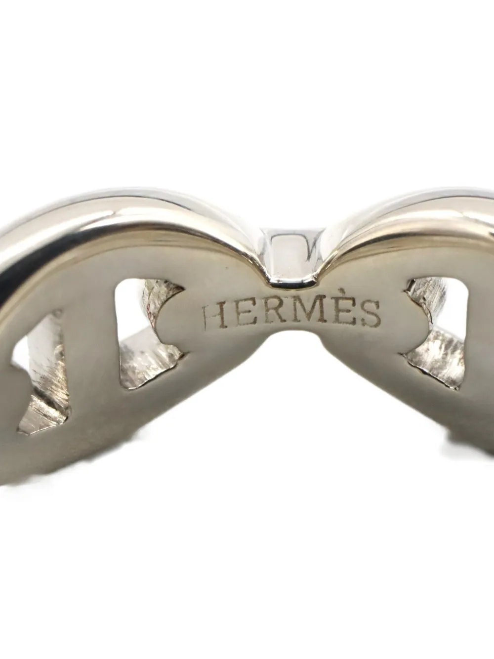 Pre-owned Hermes 2010s Shane Tangle Ring In Silver