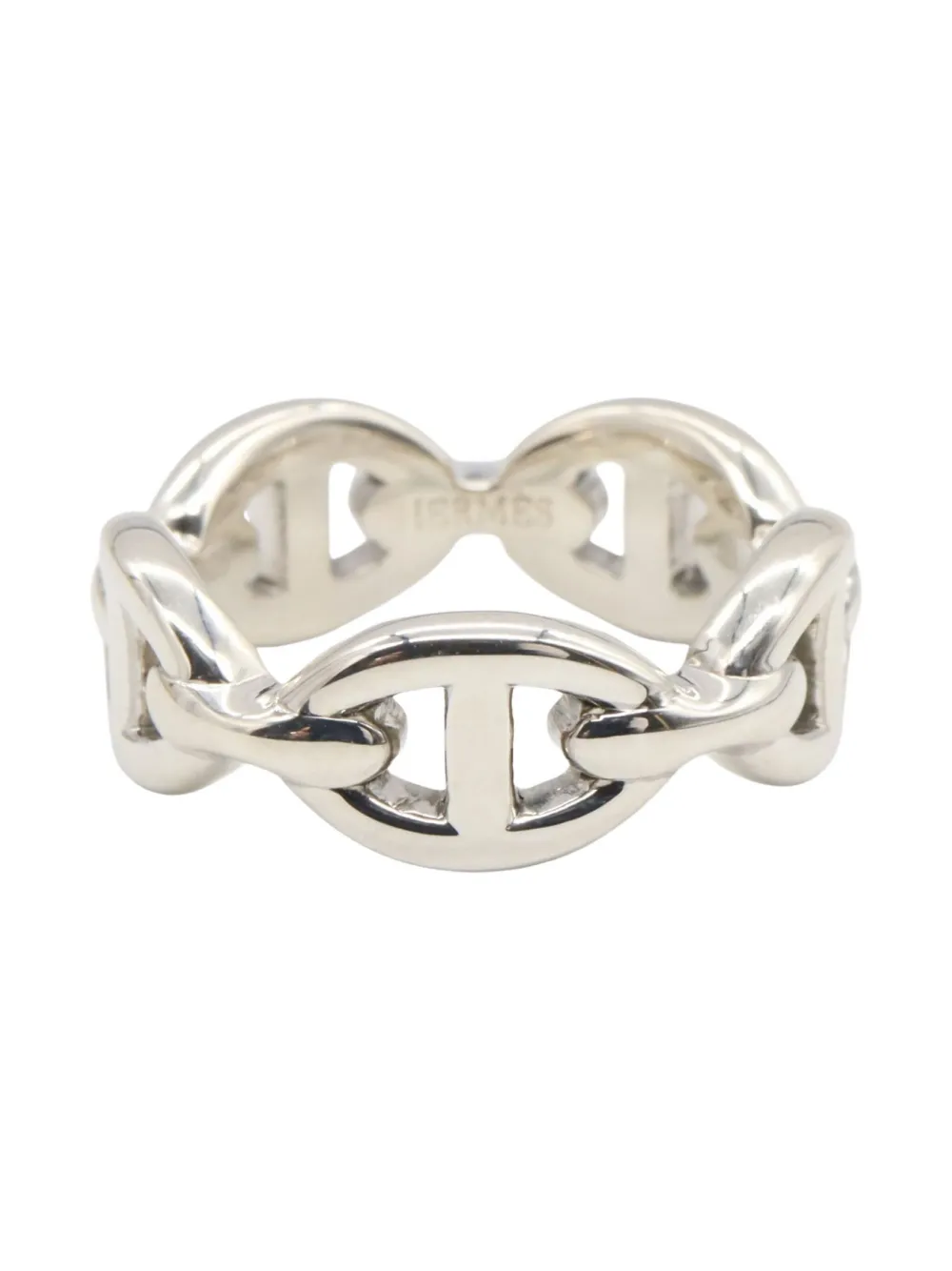 Pre-owned Hermes 2010s Shane Tangle Ring In Silver