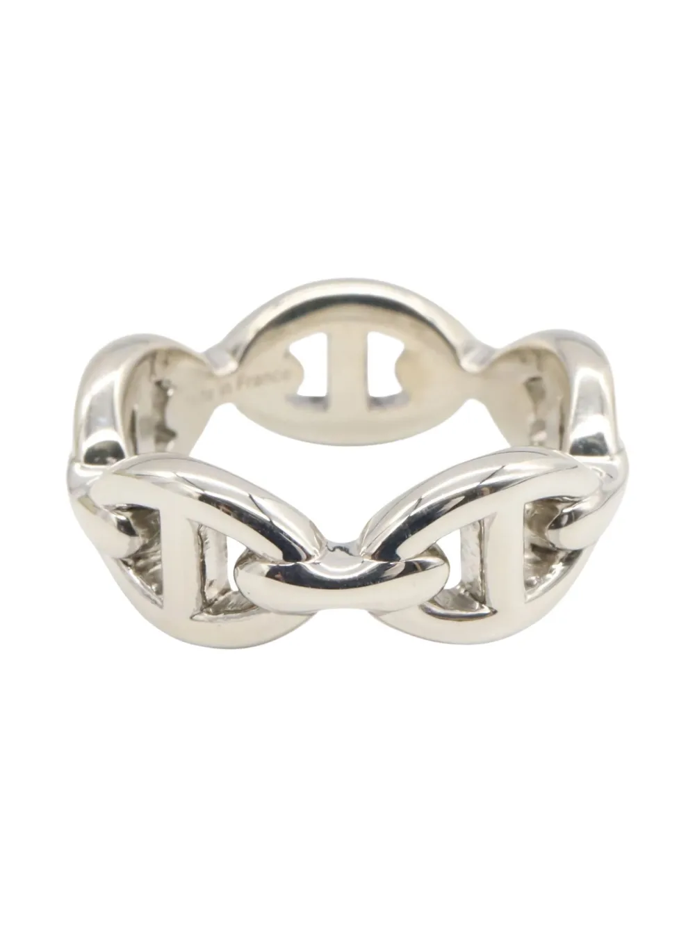 Pre-owned Hermes 2010s Shane Tangle Ring In Silver