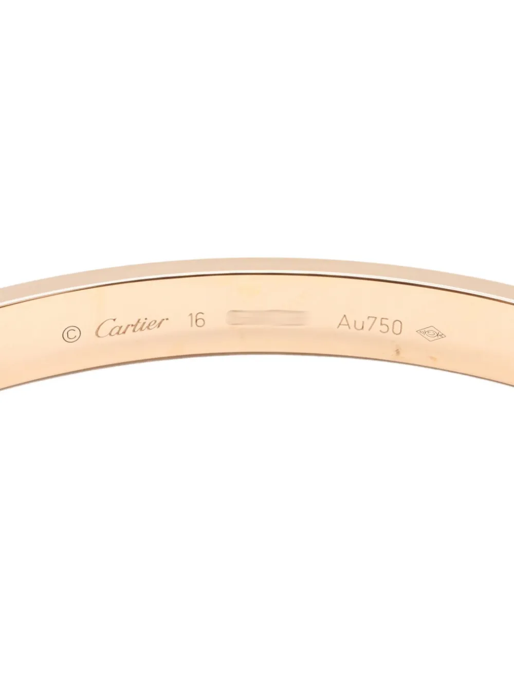 Pre-owned Cartier 10s 18k Rose Gold Love Breath Bracelet In Pink