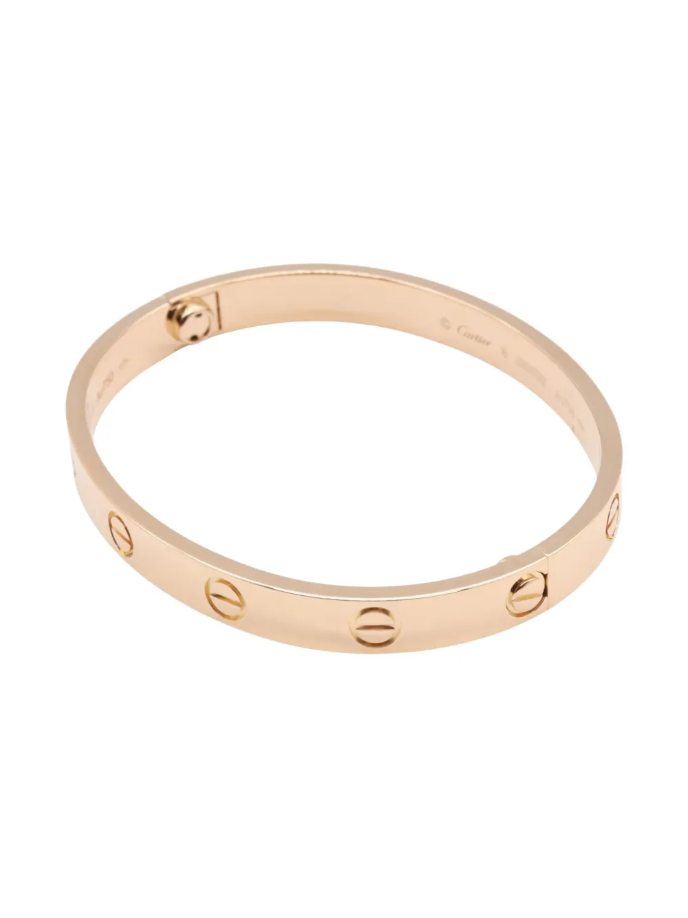 Pre-owned Cartier 10s 18k Rose Gold Love Breath Bracelet In Pink